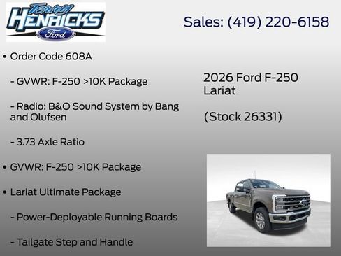 New 2026 Ford F250 Lariat w/ Lariat Ultimate Package AWD/4WD image 23