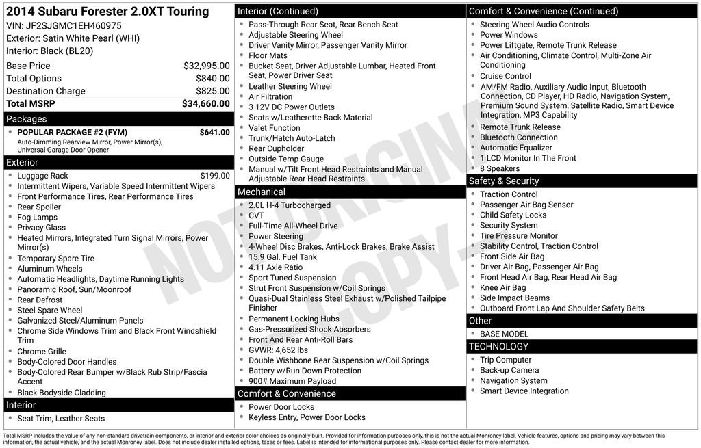 Used 2014 Subaru Forester 2.0XT Touring w/ Popular Package #2 AWD/4WD image 36