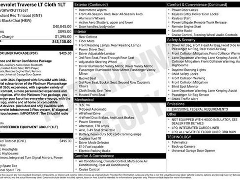 Certified 2023 Chevrolet Traverse LT w/ LPO, Floor Liner Package image 38