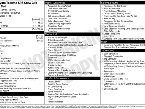 New 2026 Toyota Tacoma SR5 AWD/4WD image 1
