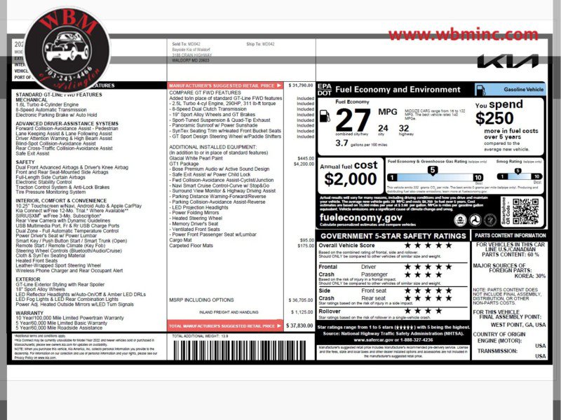 Used 2024 Kia K5 GT w/ GT1 Package FWD image 2