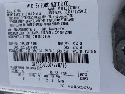 Used 2018 Ford Fusion SE w/ Equipment Group 602A FWD image 33
