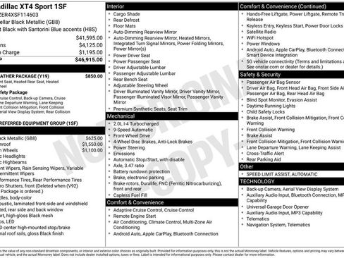 Used 2025 Cadillac XT4 Sport w/ Cold Weather Package image 65