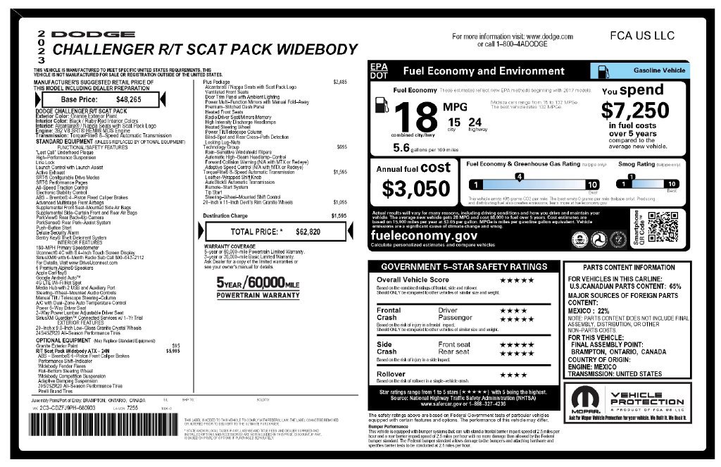 Used 2023 Dodge Challenger R/T Scat Pack RWD image 3