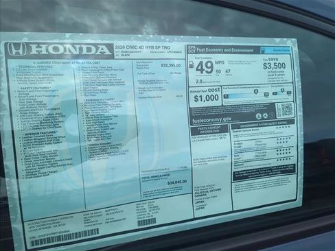 New 2026 Honda Civic Sport Touring image 21