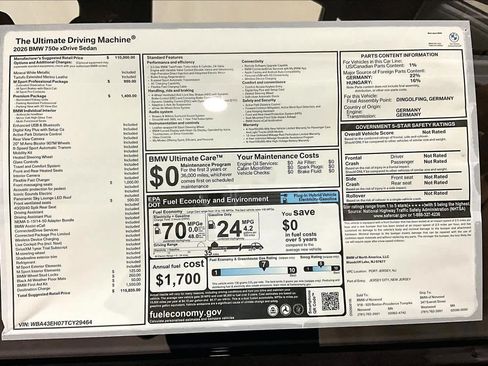New 2026 BMW 750e xDrive w/ Premium Package AWD/4WD image 18