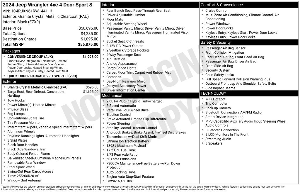 Used 2024 Jeep Wrangler Unlimited w/ Convenience Group AWD/4WD image 4