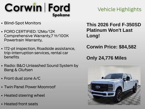 Certified 2026 Ford F350 Platinum w/ Tremor Off-Road Package AWD/4WD image 13