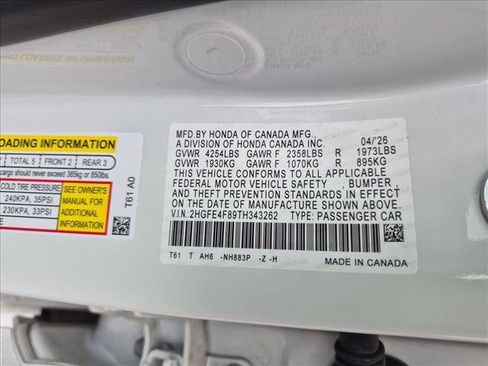 Used 2026 Honda Civic FWD Hybrid Sedan image 16