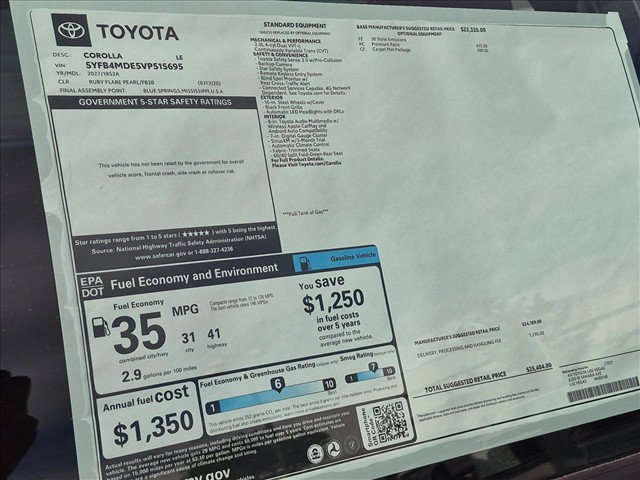 New 2027 Toyota Corolla LE w/ Carpet Mat Package (TMS) FWD image 17