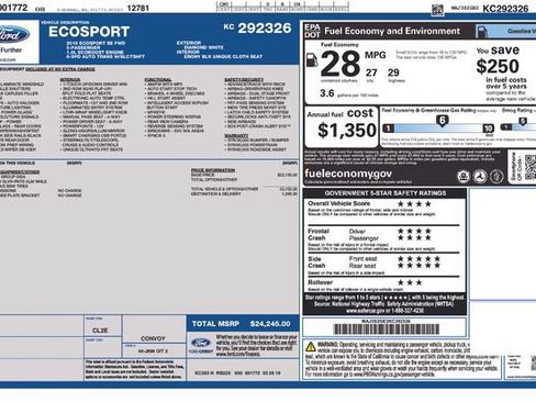 Used 2019 Ford EcoSport SE FWD image 15