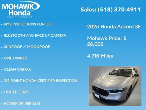 Certified 2025 Honda Accord SE image 8