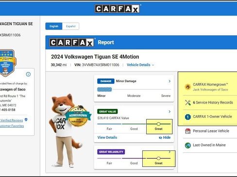 Used 2024 Volkswagen Tiguan SE AWD/4WD image 10