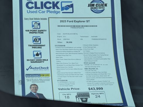 Certified 2023 Ford Explorer ST w/ Equipment Group 401A image 15