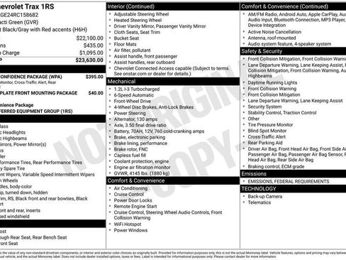 Used 2024 Chevrolet Trax RS w/ Driver Confidence Package image 53