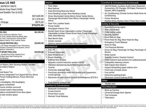 Used 2012 Lexus LS 460 w/ Sport Pkg RWD image 37