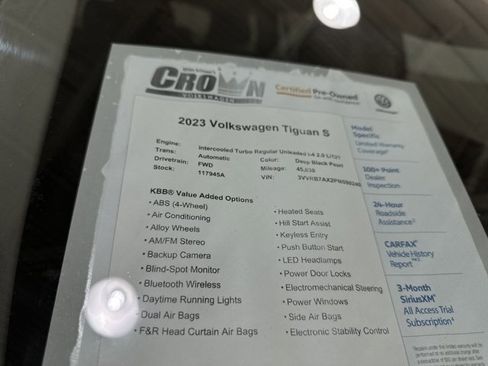 Certified 2023 Volkswagen Tiguan S w/ Driver Assistance Package image 40