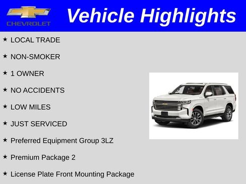 Used 2022 Chevrolet Tahoe High Country w/ Premium Package 2 image 2