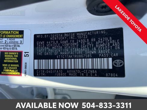 Used 2024 Toyota Camry LE image 34