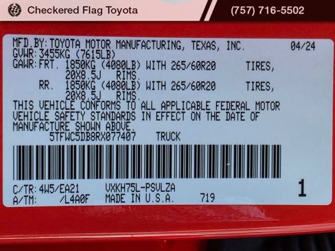 Used 2024 Toyota Tundra Limited w/ TRD Off-Road Package AWD/4WD image 21