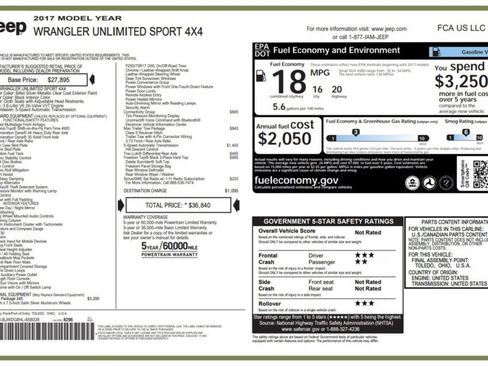 Used 2017 Jeep Wrangler Unlimited Sport w/ Quick Order Package 24S image 19