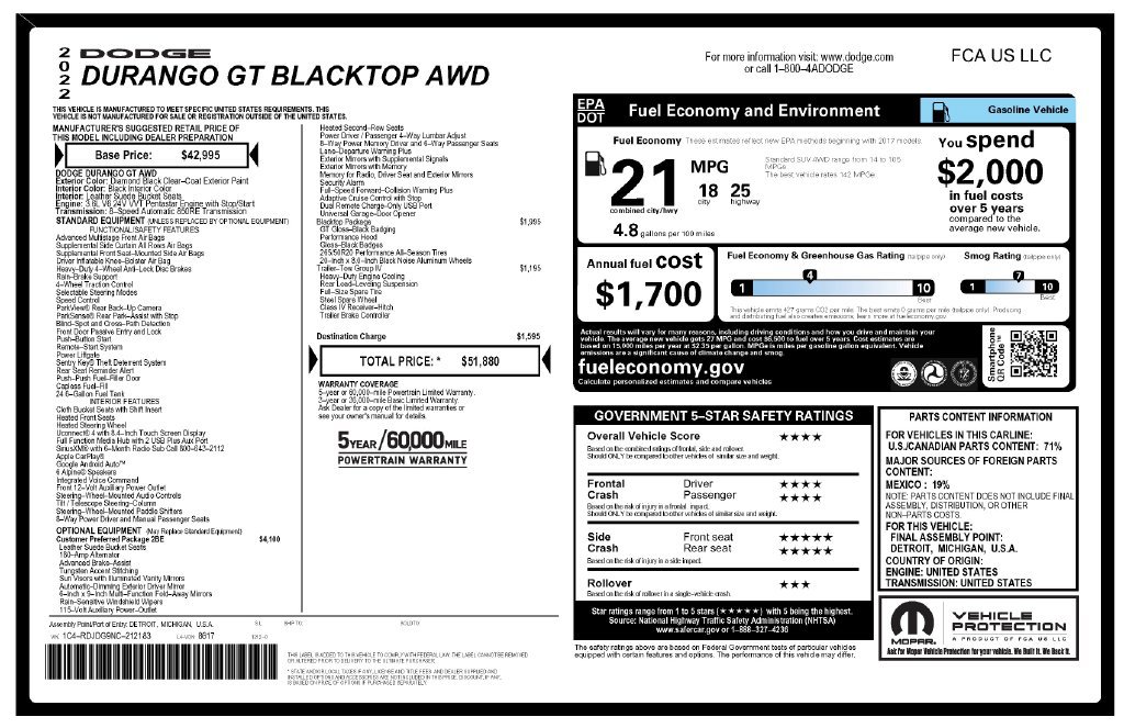 Used 2022 Dodge Durango GT AWD/4WD image 3
