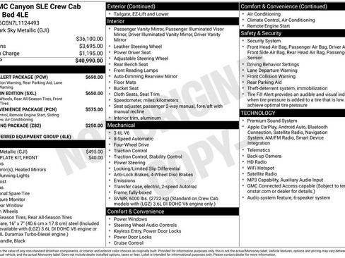 Used 2020 GMC Canyon SLE w/ Driver Alert Package AWD/4WD image 2