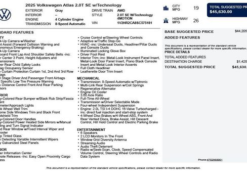 Used 2025 Volkswagen Atlas SE AWD/4WD image 3