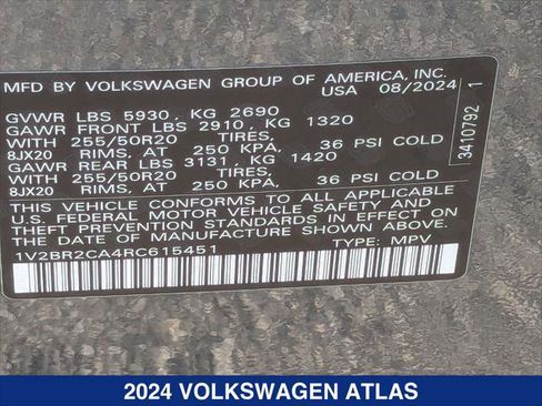 New 2024 Volkswagen Atlas SEL AWD/4WD image 21