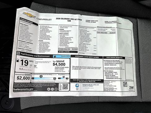 New 2026 Chevrolet Colorado W/T w/ WT Custom Package image 14