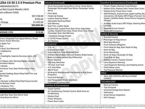 Certified 2025 MAZDA CX-50 AWD 2.5 S w/ Cargo Package image 35