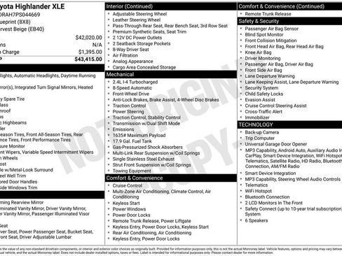 Used 2023 Toyota Highlander XLE FWD image 7