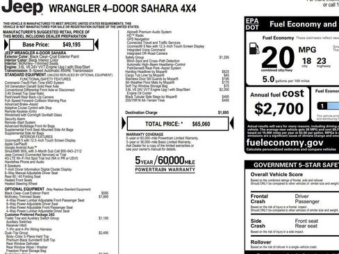 Used 2024 Jeep Wrangler Unlimited Sahara w/ Dual Top Group AWD/4WD image 2