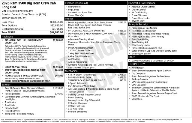 New 2026 RAM 3500 Big Horn AWD/4WD image 36