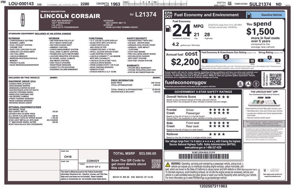 Used 2025 Lincoln Corsair Reserve AWD/4WD image 34