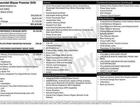 Certified 2019 Chevrolet Blazer Premier w/ Driver Confidence II Package AWD/4WD image 32