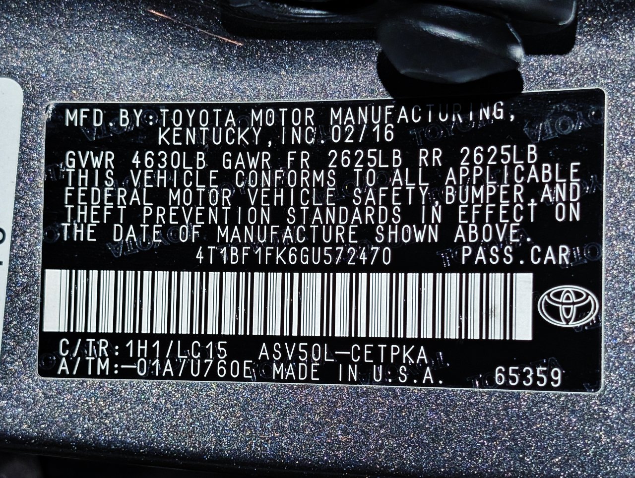 Used 2016 Toyota Camry XSE w/ Moonroof Package FWD image 59