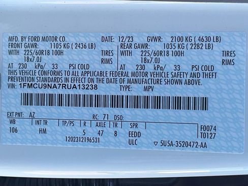 Used 2024 Ford Escape ST-Line Select w/ Tech Pack #1 image 58