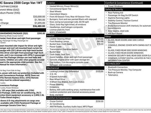 Certified 2022 GMC Savana 2500 w/ Driver Convenience Package RWD image 29