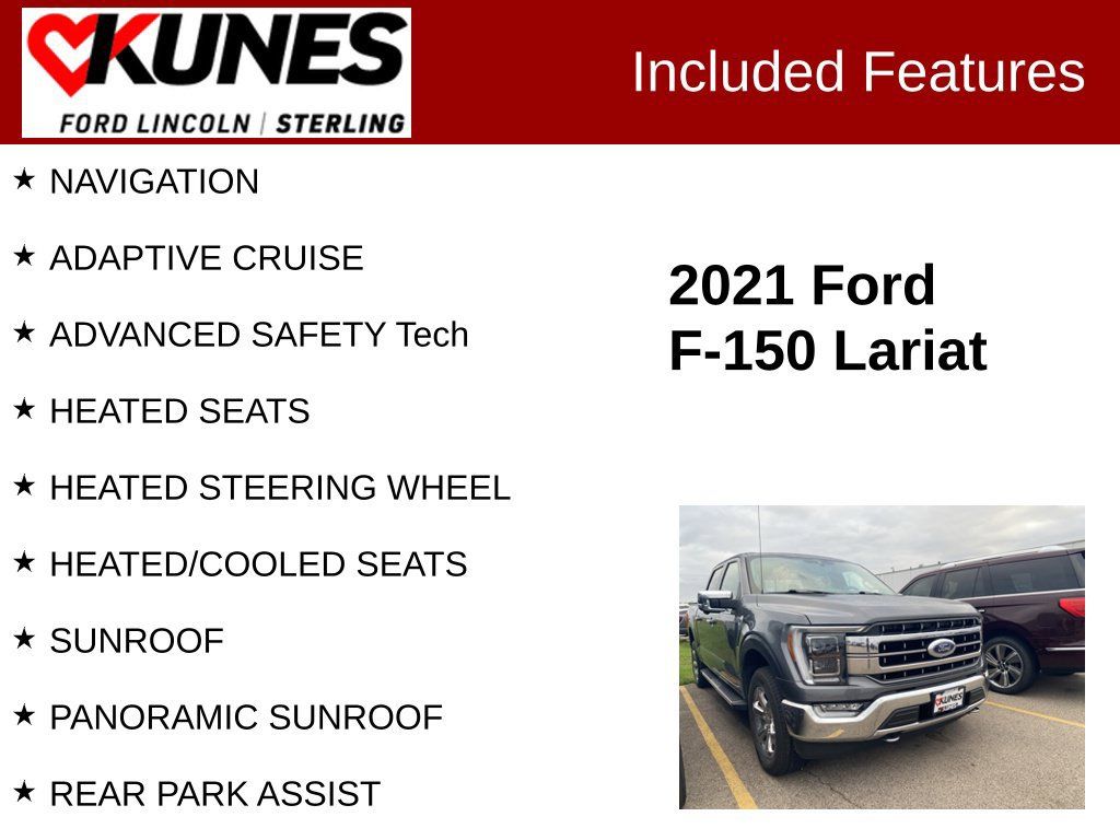 Used 2021 Ford F150 Lariat w/ Equipment Group 502A High AWD/4WD image 2