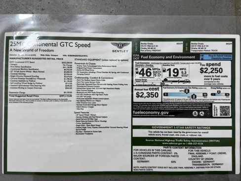 New 2025 Bentley Continental GT Speed AWD/4WD image 53