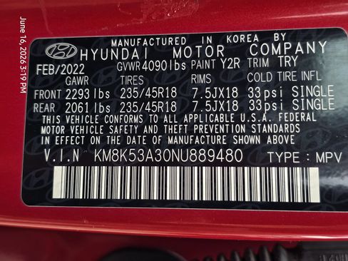 Certified 2022 Hyundai Kona Limited FWD image 34