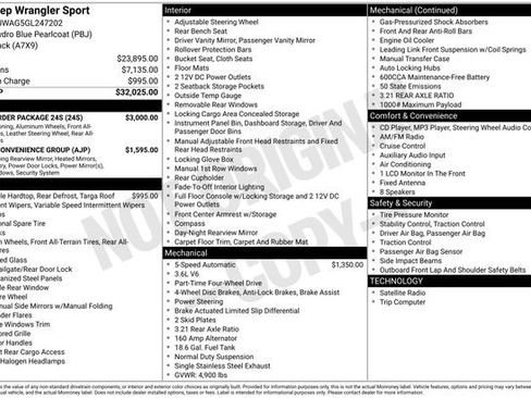 Used 2016 Jeep Wrangler Sport w/ Quick Order Package 24S image 29