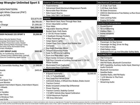 Used 2021 Jeep Wrangler Unlimited Sport AWD/4WD image 9