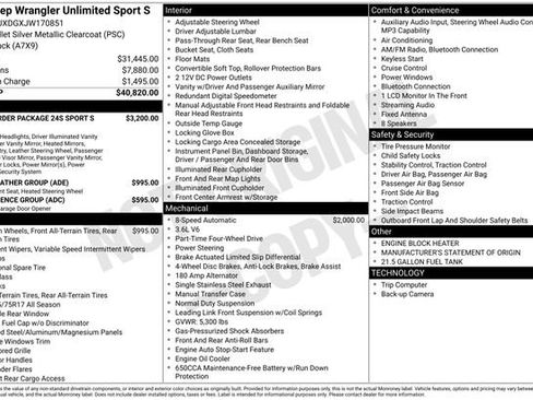 Used 2018 Jeep Wrangler Unlimited Sport S image 34