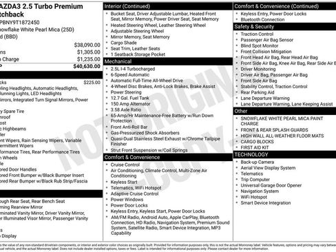 New 2026 MAZDA MAZDA3 Hatchback w/Premium Plus Pkg AWD/4WD image 2