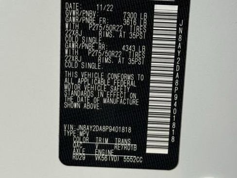 Used 2023 Nissan Armada Platinum w/ Captain's Chairs Package RWD image 40