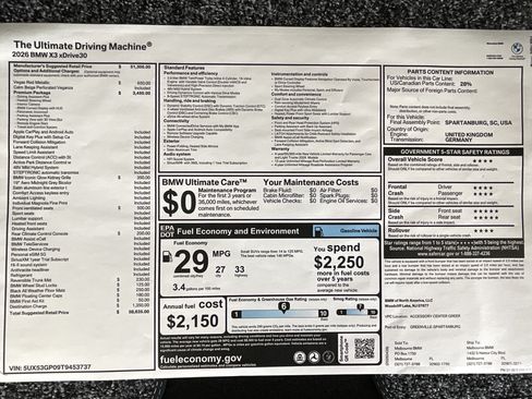 Certified 2026 BMW X3 xDrive30i w/ Premium Package AWD/4WD image 35
