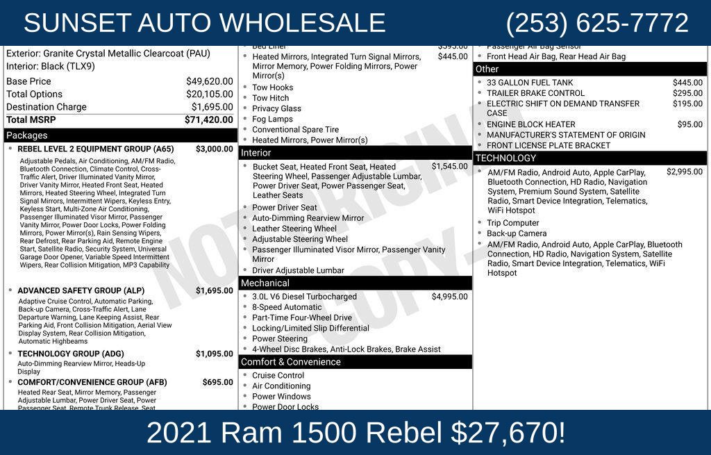 Used 2021 RAM 1500 Rebel w/ Rebel Level 2 Equipment Group AWD/4WD image 47