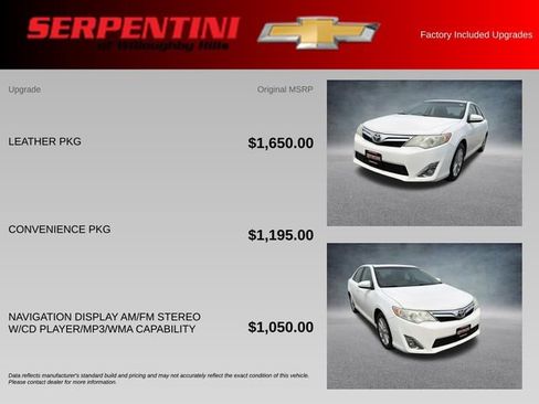 Used 2012 Toyota Camry XLE w/ Leather Pkg FWD image 4